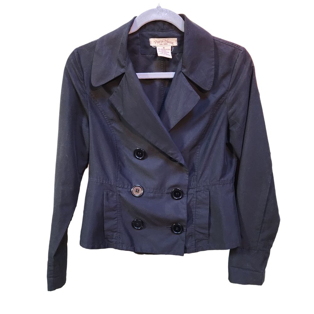Vintage Lightweight Black Pea Coat Blazer Size M